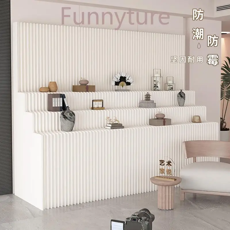 Folding Paper Screen Partition for Mobile Office Background Activity Display Storage Decoration Wall Interior Shelves