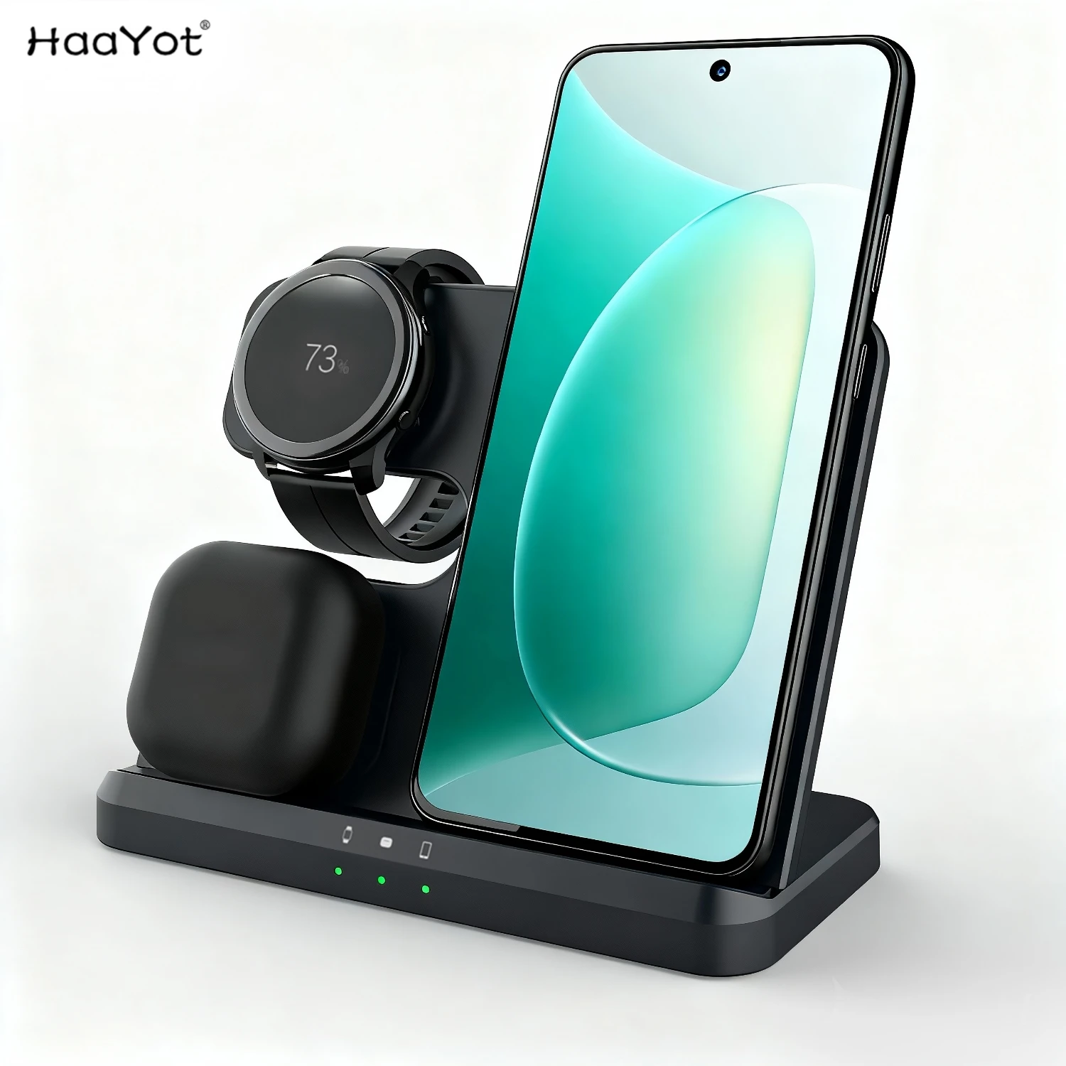 HaaYot 3 in 1 Wireless Charger Stand Fast Charging Station Dock for Galaxy Fold 8 7 S26 S25 Ultra Galaxy Watch 9 8 7/Ultra 2