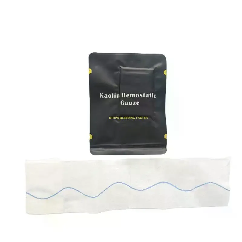 Hemostatic Kaolin Gauze Emergency Trauma Soluble For Outdoor Safety First Aid Kit Wound Dressing Bandage Tourniquet