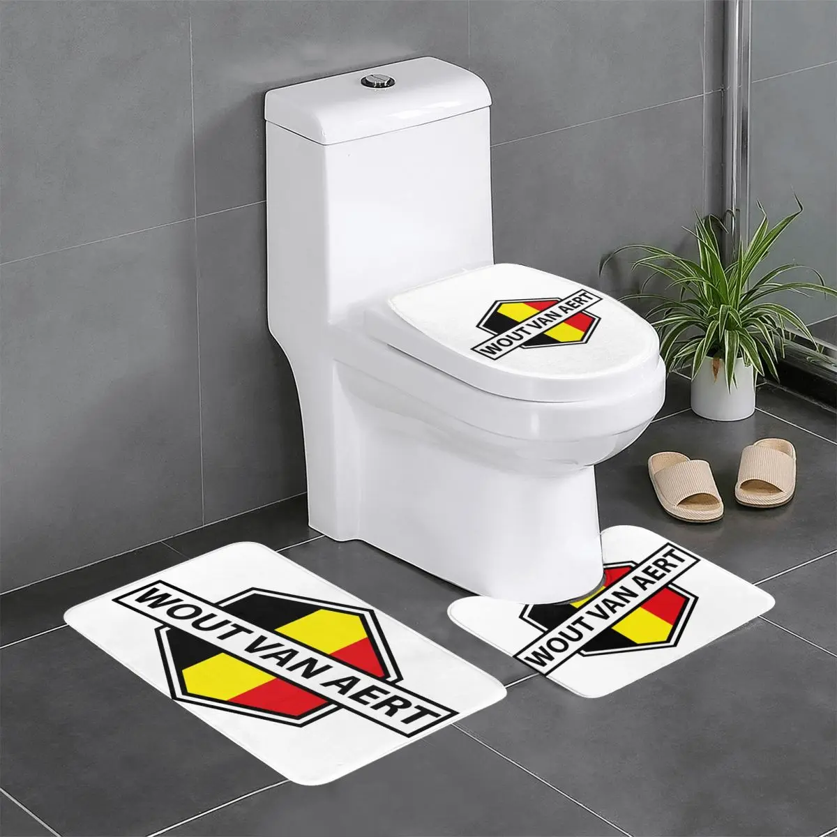 

Пользовательские Jumbo Visma Pro Cycling Team, комплект из 3-х предметов, нескользящие коврики для ванной комнаты, наборы ковриков для туалета и ванны