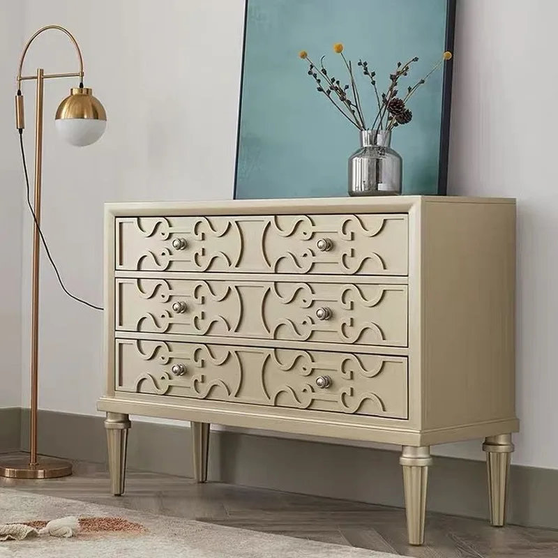 خزانة باب فاخرة أمريكية خفيفة لغرفة المعيشة من الخشب الصلب بثلاث دلو لتزيين قاعة المدخل #4