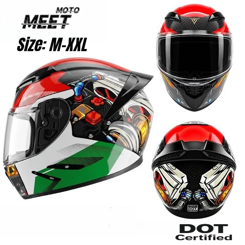 Quick Release Buckle Motorcycle Helmet - Unisex Full Face Motorcycle Helmet DOT