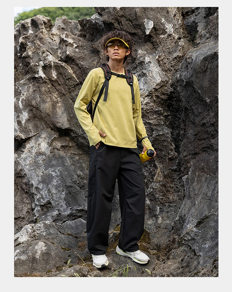 Herren Performance-T-Shirt mit Rundhalsausschnitt und langen Ärmeln – UPF50+ Sonnenschutz, 7A antibakteriell & schnelltrocknend für Sport- und Outdoor-Aktivitäten – Detail 14