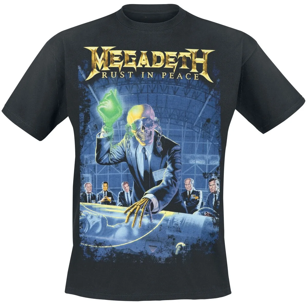 Megadeth Skeleton Demon Print Cotton T-shirt Men Women Dark Thrash Metal Band Gothic Line Art Unisex Short Sleeve Tee