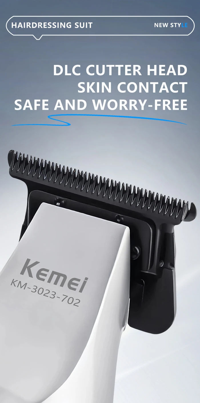 Kemei 3023-702 Schnurloser Haarschneider mit Null Lücken, professioneller Haarschneider für Männer, Friseur, wiederaufladbare Finish-Haarschneidemaschine – Detail 2