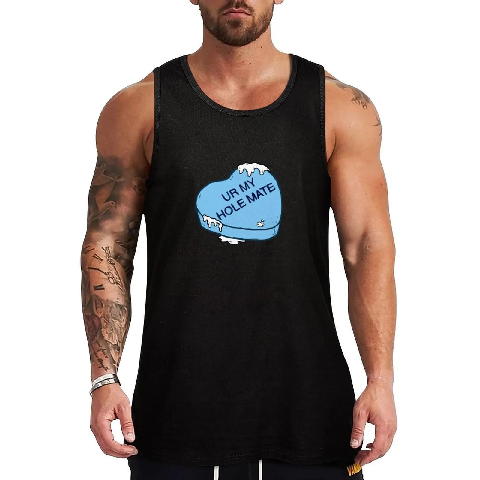 Camiseta sin mangas Soul Mate con estampado gráfico simple y minimalista