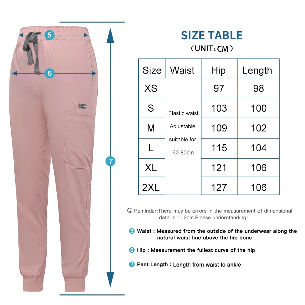 Unisex Plus Size Medical Uniform Wholesale Nurse Uniform High Quality Nurse Pants Scrub Bottoms Doctor Elastic Workwear Trousers