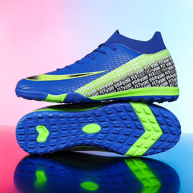 

Men's Soccer Shoes High-Top Football Cleats, Outdoor Breathable Athletic Professional Spikes Youth Boys Football Shoes Unisex