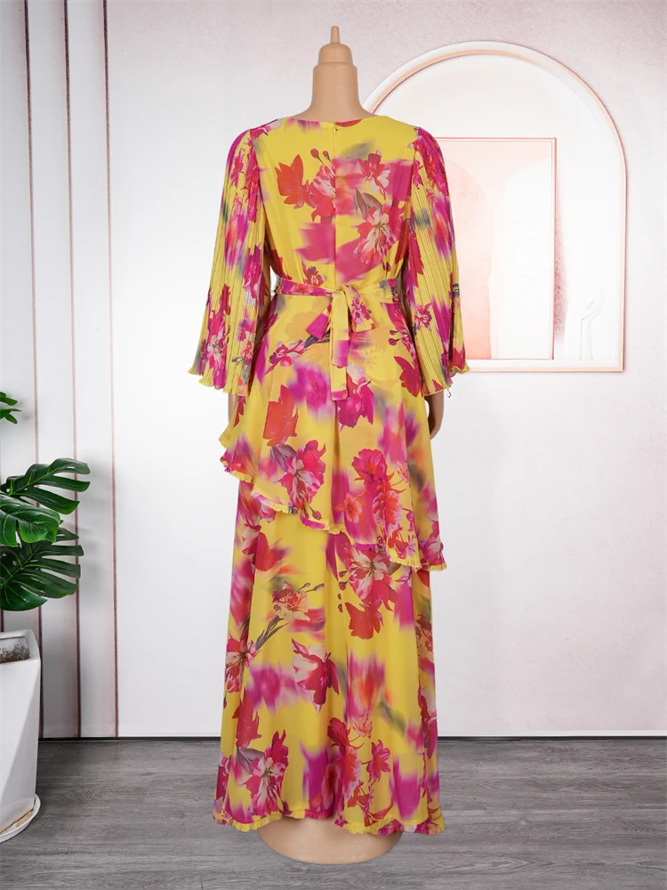 pink and green satin dress Cinzia Green Pink Floral Print Satin Maxi Dress main image 0