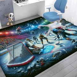 Alfombrilla deportiva de hockey sobre hielo, felpudo antideslizante para habitación de niños, decoración de dormitorio, balcón, sala de estar, alfombra de bienvenida