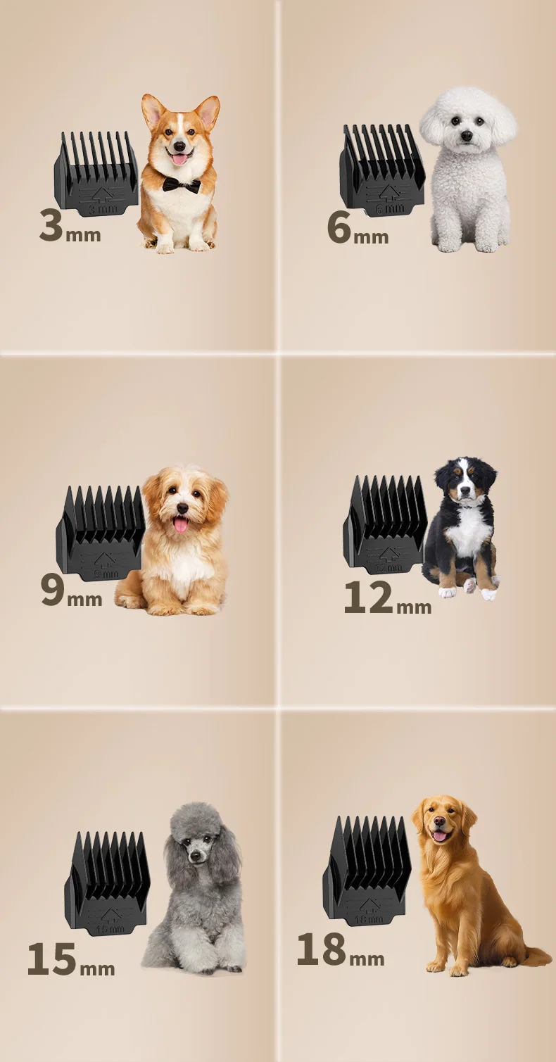Wiederaufladbares Kabelloses Tierpflege-Set - Elektrisches Haarschneidegerät für Hunde und Katzen mit Hauptschneider und Digitalem Pfotentrimmer – Detail 4