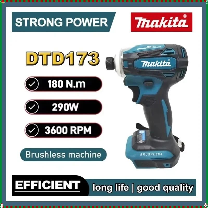 

Бесщеточный ударный шуруповерт Makita DTD173, аккумуляторный, перезаряжаемый, для батарей Makita, электроинструмент