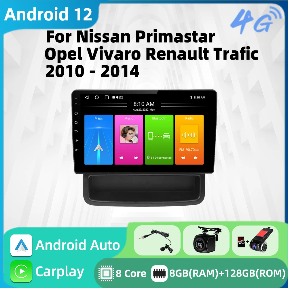 

Автомобильное радио Android для Nissan Primastar Opel Vivaro Renault Trafic 2010-2014 2 Din Мультимедиа FM GPS Навигация Стерео Carplay