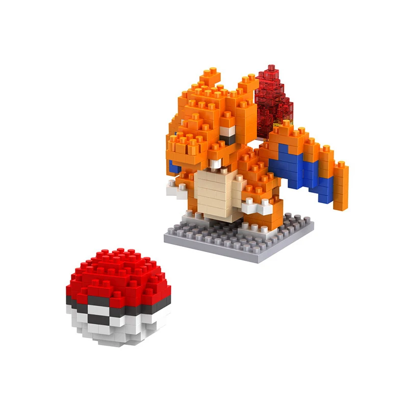 Pokemon Pikachu Charmander Psyduck Snorlax Gengar Education Assemble Toys Model Building Block Cartoons Figure Mini Toy Gift
