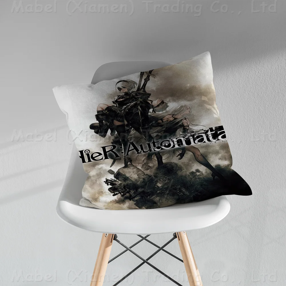 N-NieR A-automata Pillow Gift Home Office Decoration Bedroom Sofa Car Cushion Cover Case 45x45