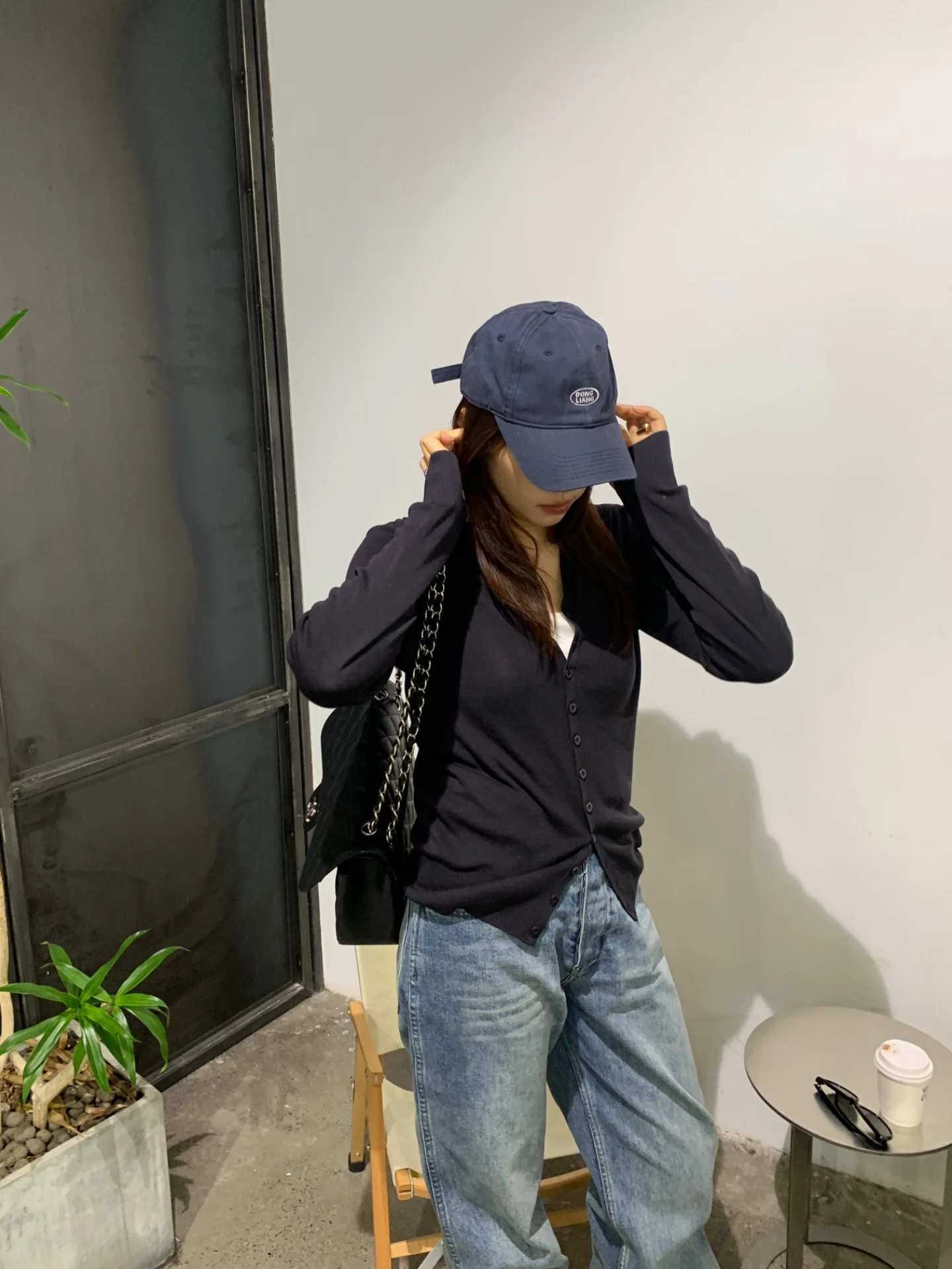 

Slim Fit Woolen Open Cardigan Bla ey round Ne Long Sve Casual Sle Commute Faionable Women's Knitted Sweater