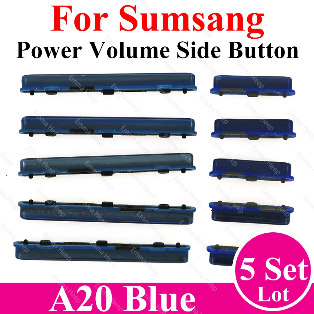 5set for Samsung A03S A10 A10S A20 A20S Power Volume Side Button Key Phone Housing On Off Up Down Replace Repair Parts