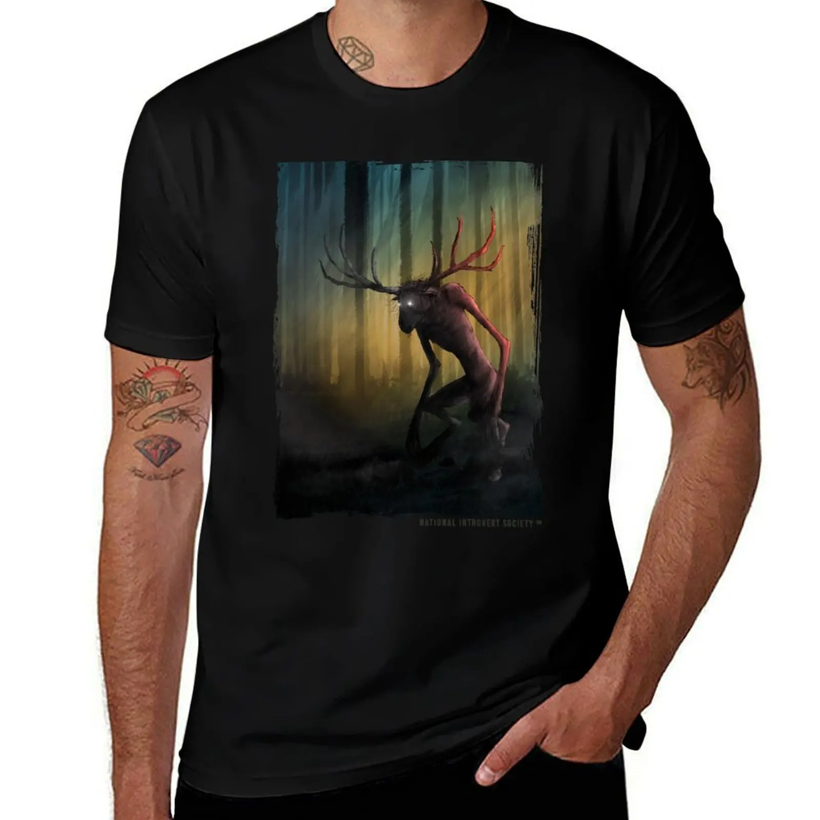 Wendigo - Original Comic Watercolor Cryptid Artwork T-Shirt Big Size Daily Wear T-Shirt