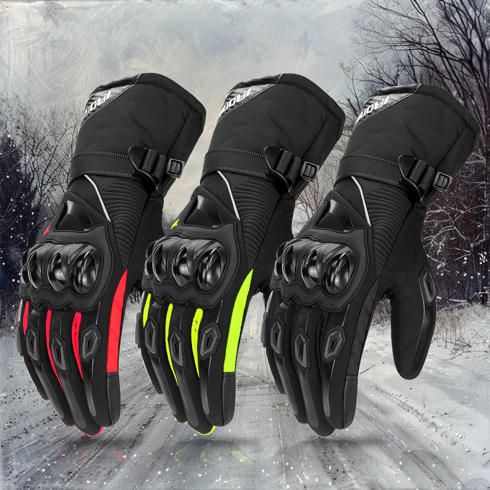 Waterproof Motorcycle  Gloves Winter Moto Motorcross Gloves Touch Screen Windproof Thermal Fleece Lined Motorbike Riding Gloves