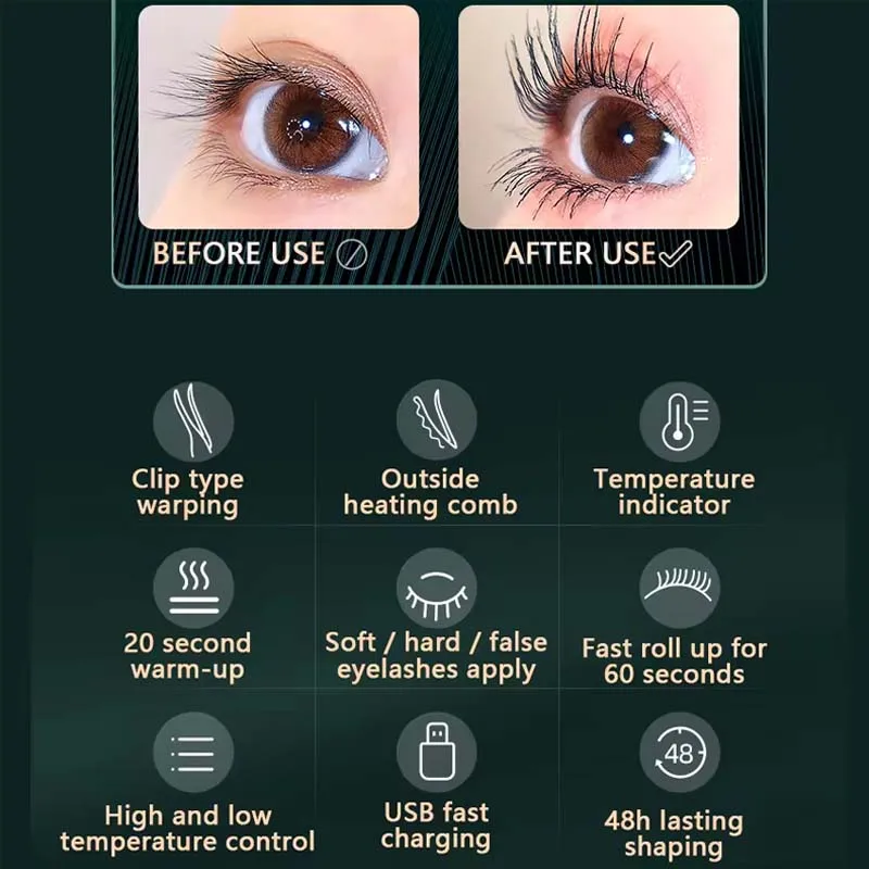 High Quality 24h Long-lasting Electric Heated Eyelash Curler 3rd Gear Temperature Control Intelligent Eyelash Curlers