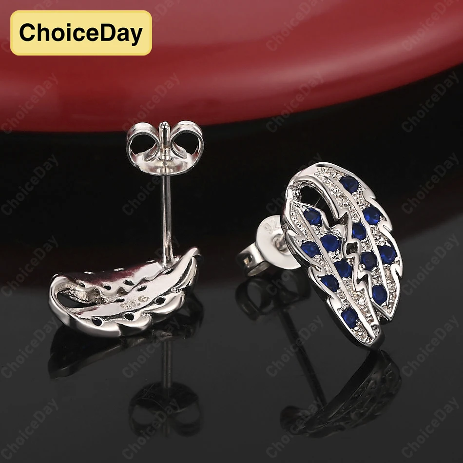 

ChoiceDay 925 Sterling Silver Delicate Leaf Earrings Women's Party Accessories Jewelry Wedding Gift