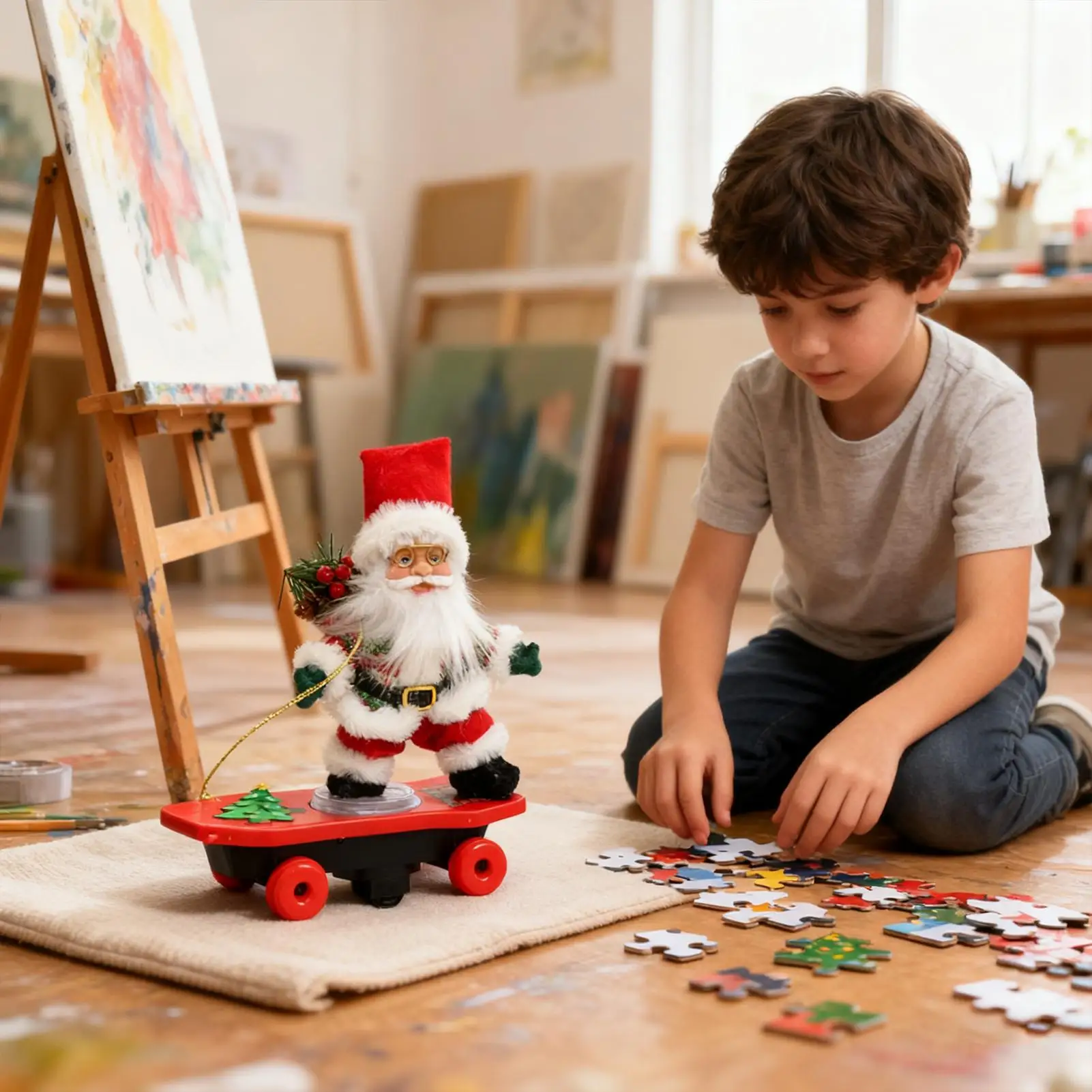 

Декор Санта-Клауса, музыкальный самокат, сезонное украшение, рождественское праздничное украшение для детей, домашний офис, спальня, книжная полка, камин