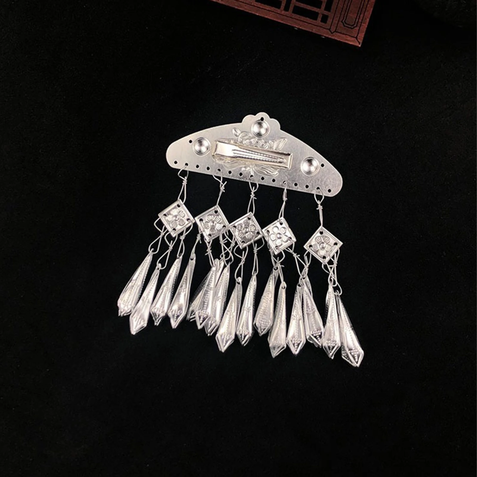 1pc  Vintage Fashion Alloy Retro Hair Clip Silver Color Daily Alloy Headwear Chinese Ethnic Clothes Cosplay Hair Accessories