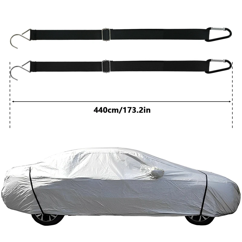 Nylon Auto Cover Windproof Strap, Tampa do carro ajustável, Secure Protector Rope, 2pcs