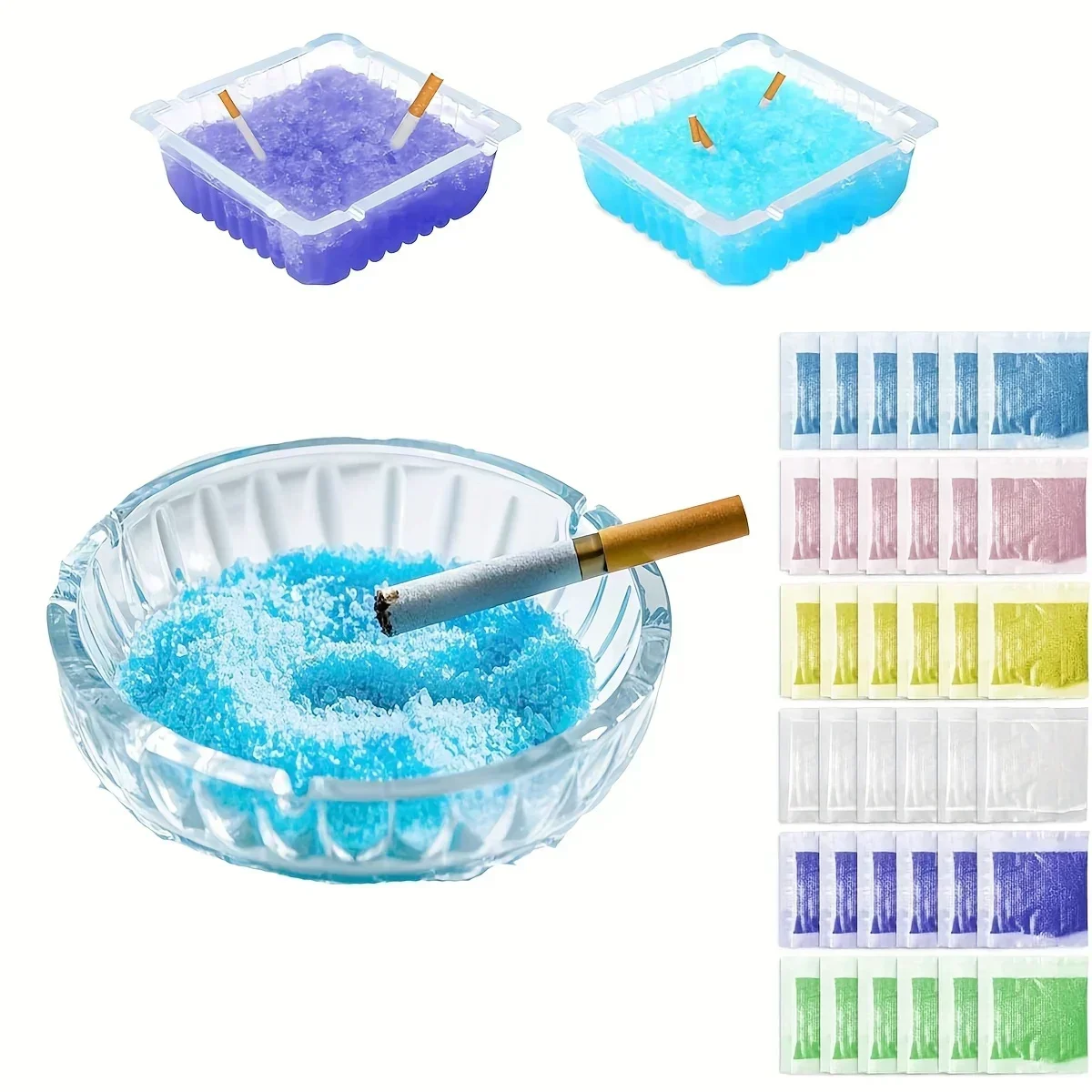 30Pcs Ashtray Fragrance Sand Extinguish Cigarettes Smoke Stands for Ashtrays Eliminate Smoke and Taste Expansion in Water