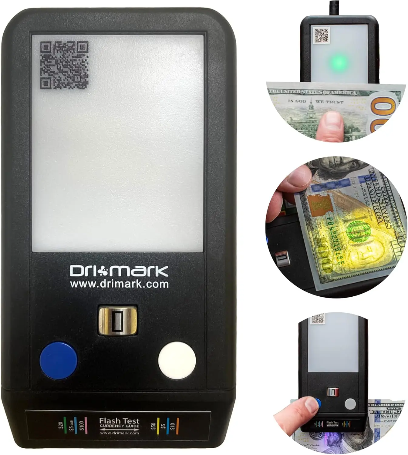 

3-in-1 Counterfeit Bill Detector: Watermark, Ink, Security Strip, Fast & Accurate, Compact, No Batteries Needed