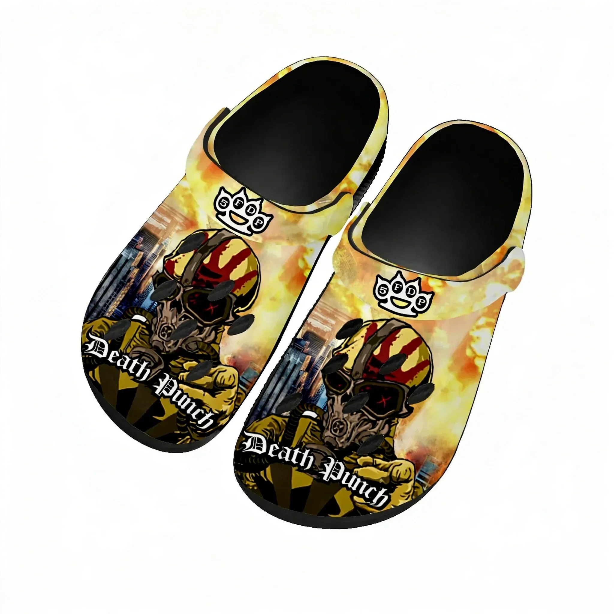 

Водные сандалии Five Finger Death Punch для мужчин и женщин, удобные сабо для дома и сада, индивидуальные сандалии, пляжные дышащие тапочки с отверстиями