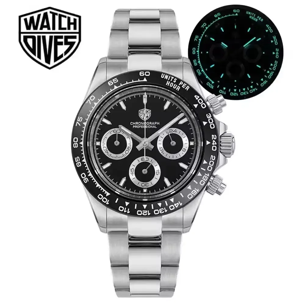 

Watchdives WD16500 Watch 39mm VK63 Quartz Movement Chronograph Watch Sapphire Luminous 100m Waterproof Watches Wholesale