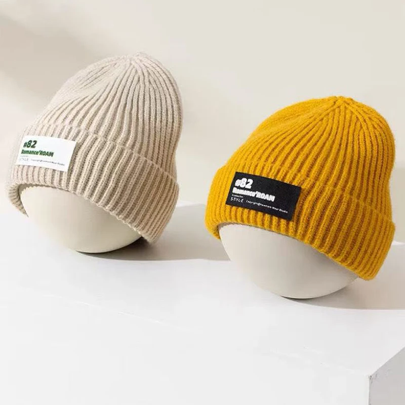 

Детская шапка с буквами, осенне-зимняя детская вязаная шерстяная шапка для девочек и мальчиков, детские морозостойкие теплые шапки с защитой ушей, От 2 до 8 лет