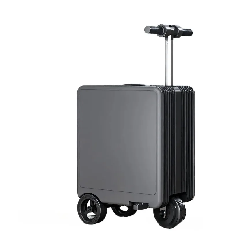 20 Inch Multi-function Smart Rideable Electric Suitcase, Silent Portable Boardable Luggage with Human Seating Design