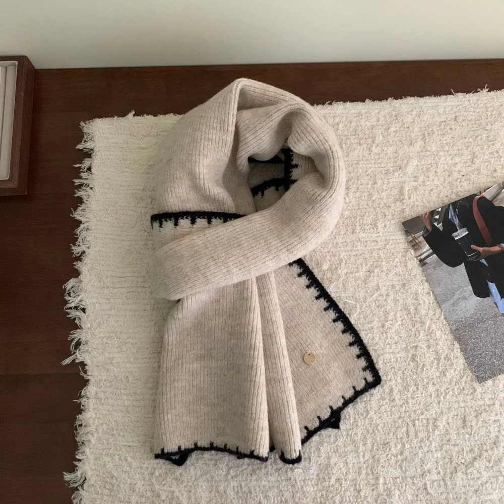 

Мягкий шарф, универсальный модный шарф с оверлоком, теплый шарф, высококачественная многофункциональная шаль для индивидуального вида, морозостойкая