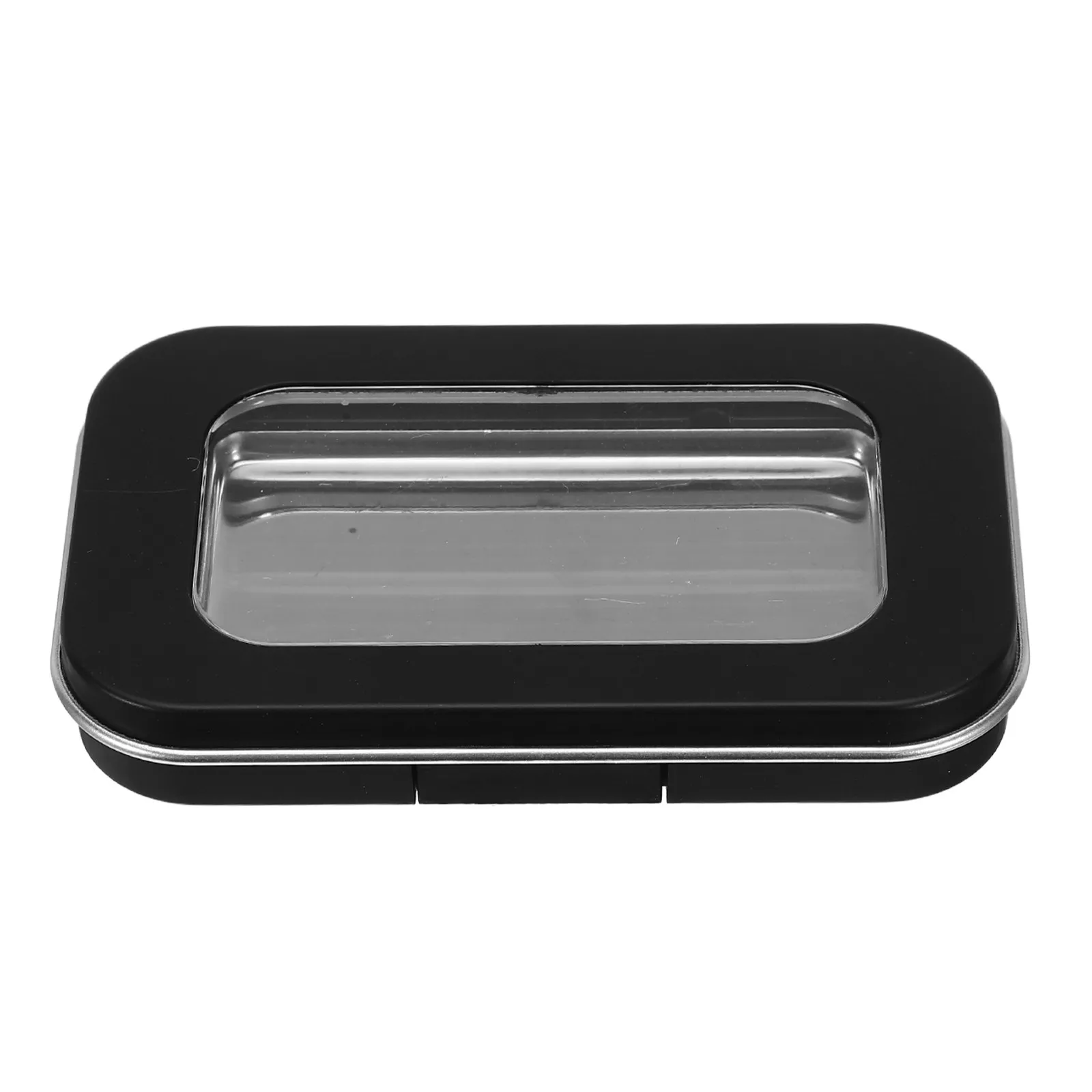 1pcs Empty Makeup Palette Transparent Lid Matte Black Portable Travel Design Magnetic Closure Easy Refill Eyeshadow Blush