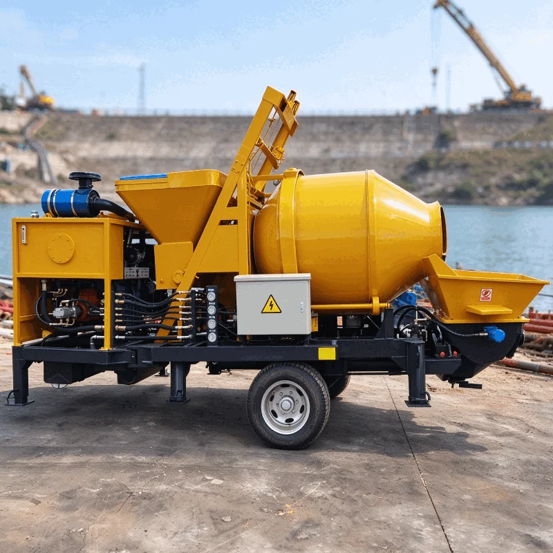 Customized Diesel Trailer Concrete Pump with Mixer for Building Construction and Small Project