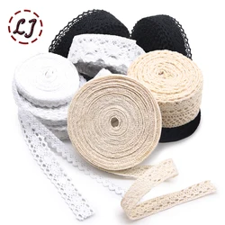 5Yards Cotton Lace Trim Ribbon Vintage White Beige Fabric Crochet Lace Wedding Decor Christmas Package DIY Sewing Craft Supplies