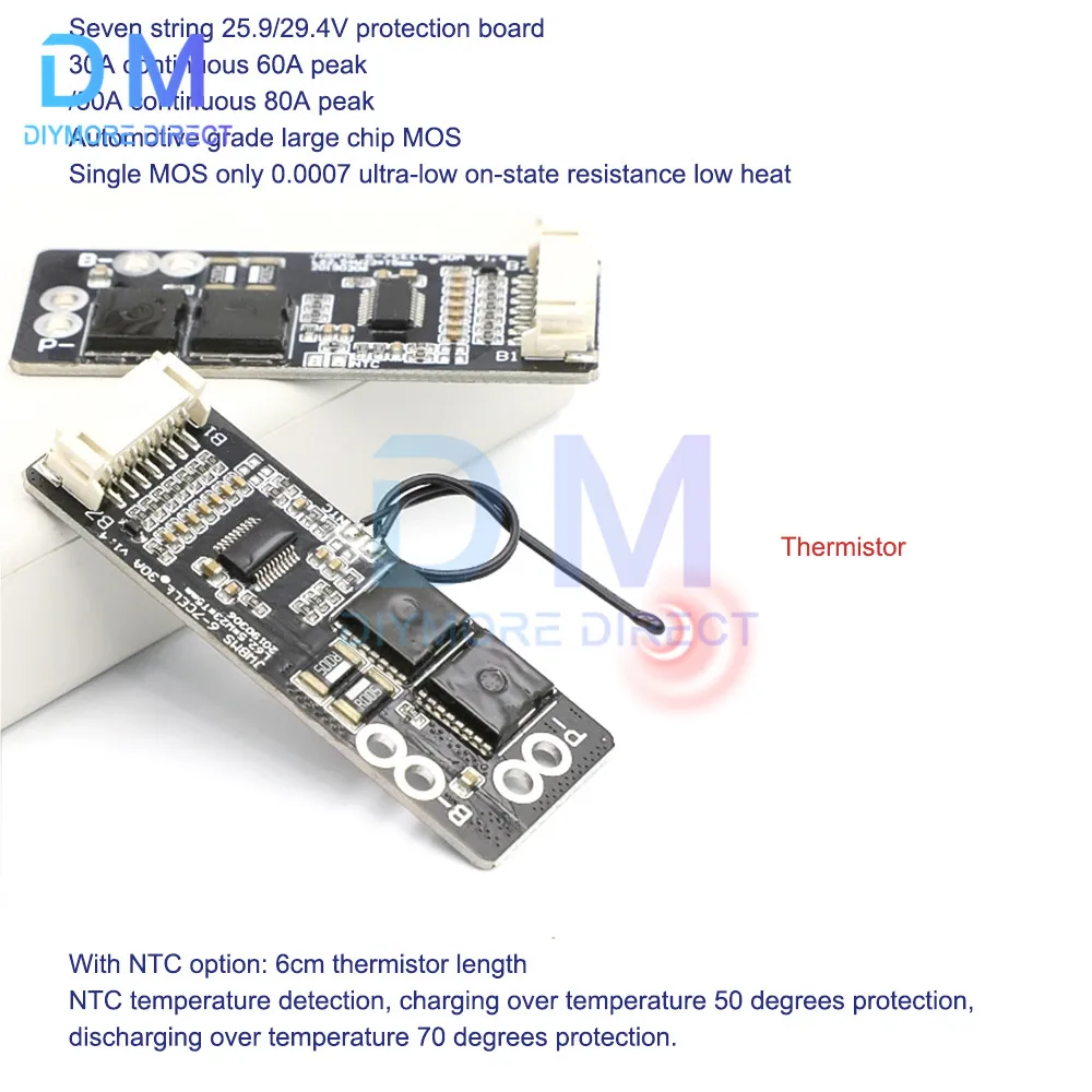 6S 7S 30A 50A płyta BMS z czujnikiem temperatury NTC dla trójskładnej płyty zabezpieczającej baterię litową 3,7 V/płyty BMS 7S/BMS 6S