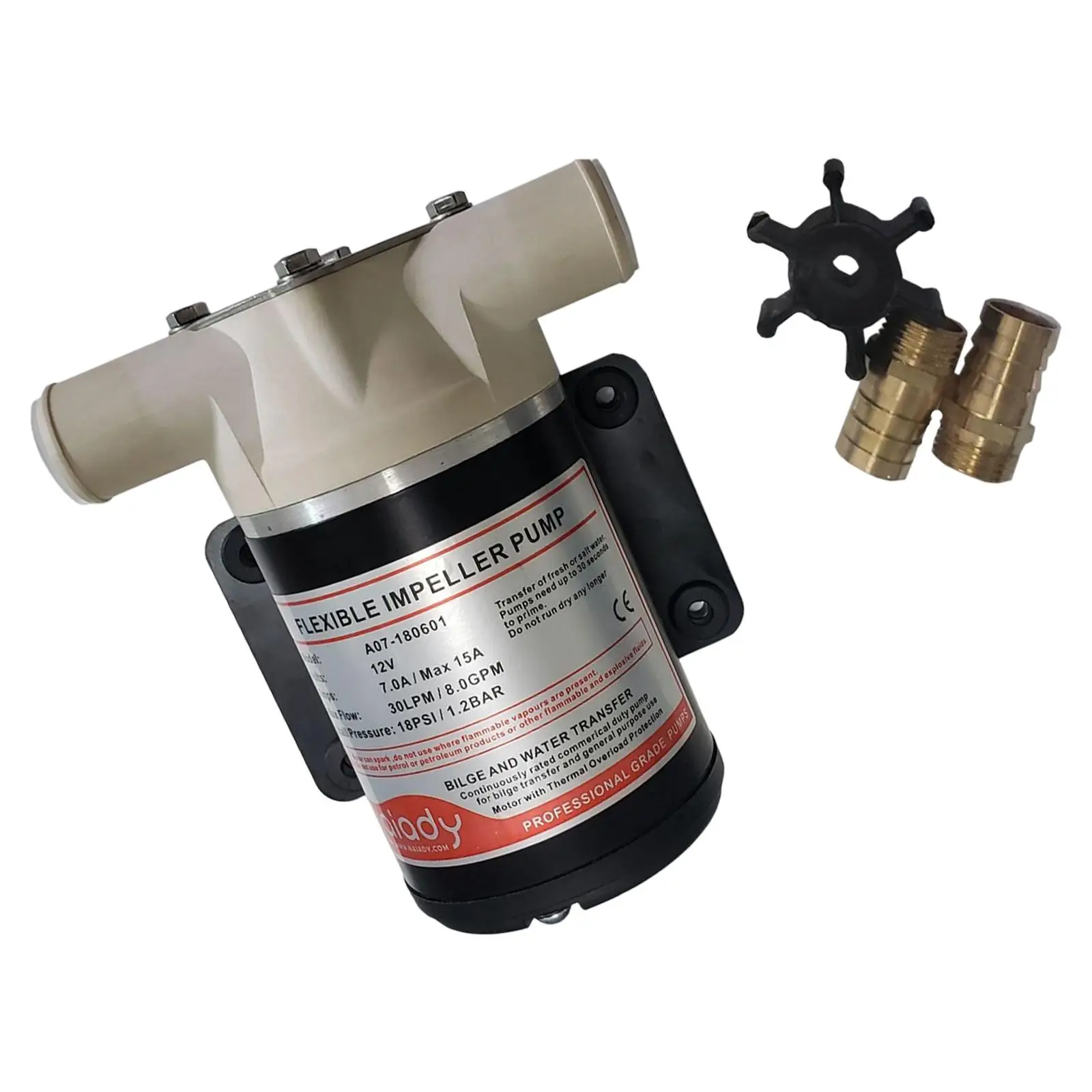 12V Water Puppy Bilge / Sump Impeller Pump 8 GPM for Boats