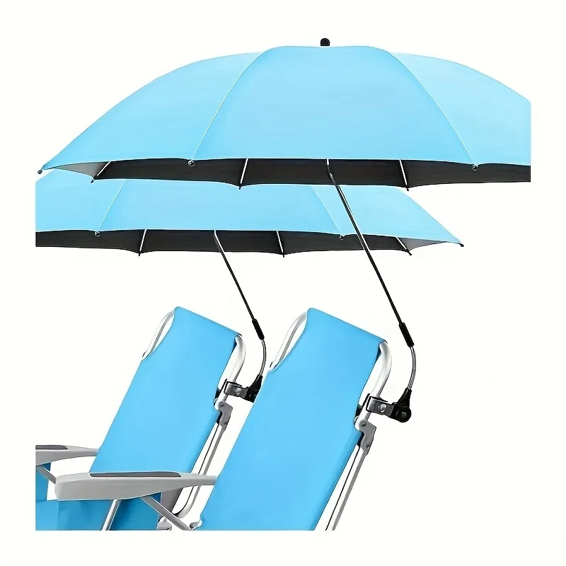 Portable Sunshade Umbrella with Secure Clip Outdoor Heat Insulation Sun Protection Patio Umbrella Camping Beach Accessories
