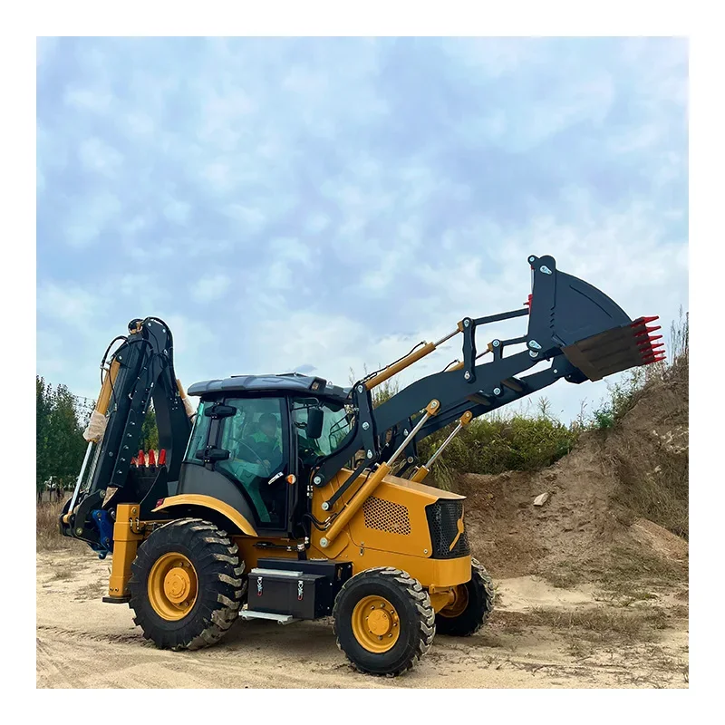 China made Mini Tractor Front End Compact Backhoe Loader with Excavator for Sale