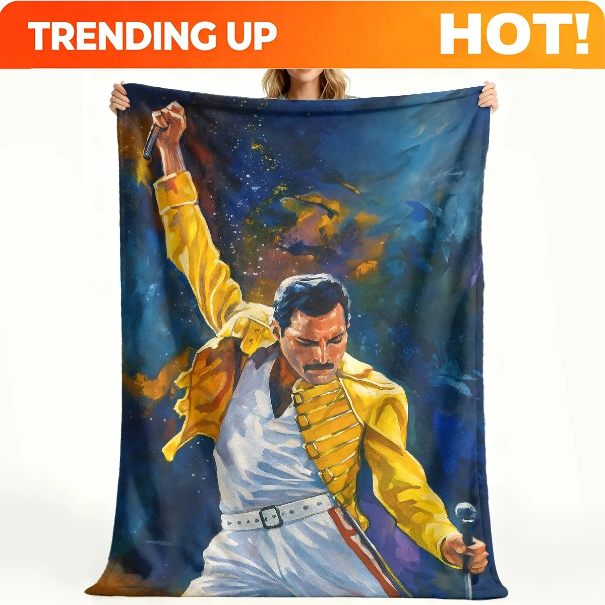 Customize Ultra-Soft Rock Band Music Throw Blanket Compatible for Guitar Hero & Rock Band Games - Cozy Flannel Bedspread for Cou