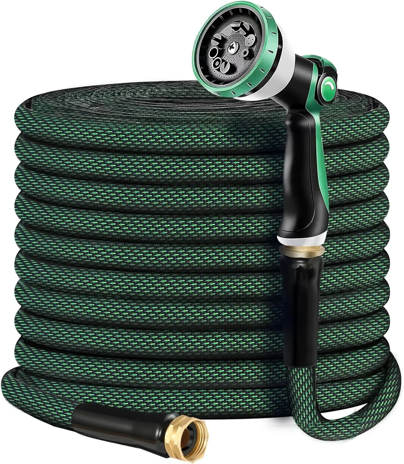 

100 FT Heavy Duty Garden Hose with Aluminum Fittings, Puncture Proof, Ultra-Lightweight and Flexible for Outdoor Use