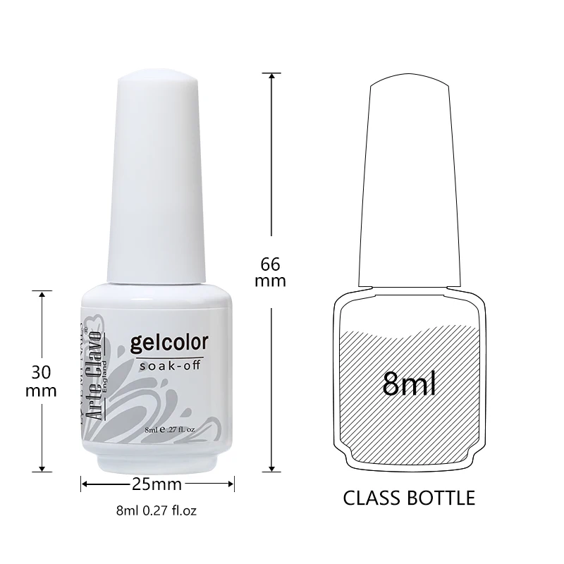 Arte Clavo 8ml Hema Free Gel Nail Polish Varnish Base Top Coat Vernis Semi Permanent UV Nail Manicure Nails Art Design Manicure