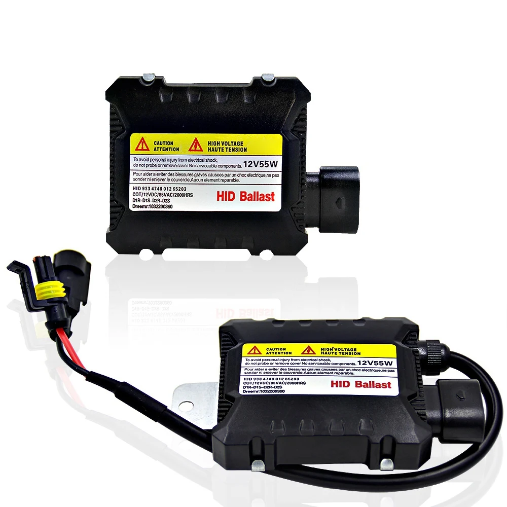 55W HID Bi Xenon Ballast 12V Digital Slim Ballast Fast Bright Electronic Ballast for H1 H3 H3C H4-1 H4-2 H7 H8 9005 9006