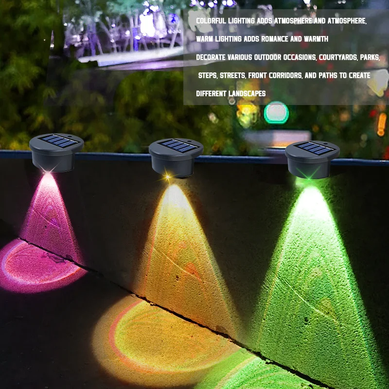 

Solar Powered Step Lights, Outdoor Courtyard Lights, Stair Wall Lights, LED Waterproof Fence Railing Lights