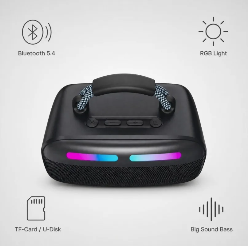 Portable Bluetooth Speaker Wireless Handheld Outdoor Deep Bass Music Speaker with TF Cards and USB Drive Playback for Home Party