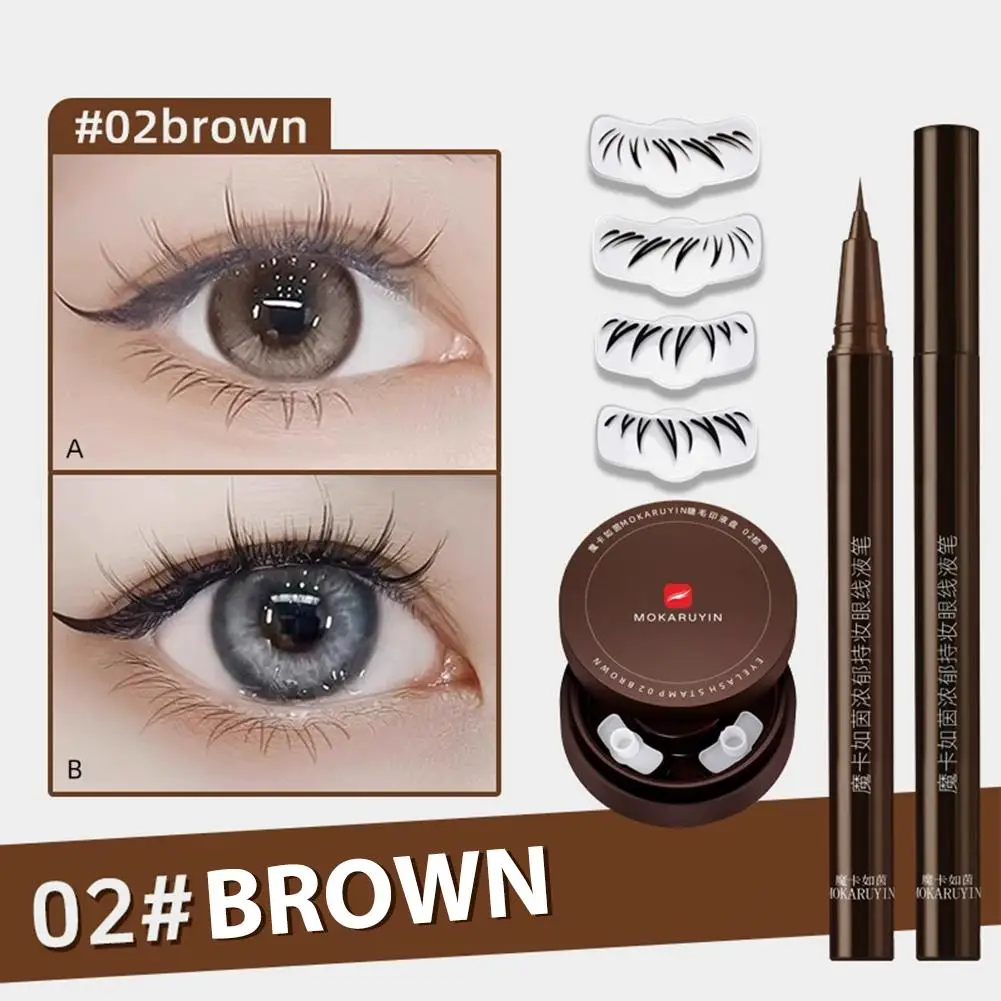 下まつげスタンプ アイライナー 防水 汗に強い 初心者でも落ちにくい 簡単パック学習 2-in-1 カラーコンボ A0Y2