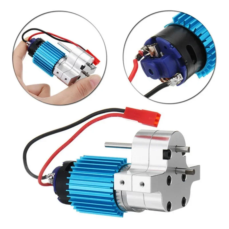 

Metal Transfer GearBox 370 Brush Motor with Drive Shaft for MN D90 D91 D96 MN98 MN99S JJRC HL RC Car Upgrade Accessories